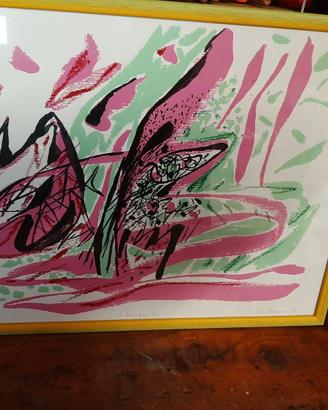 Serigrafia  astratta  con cornice
