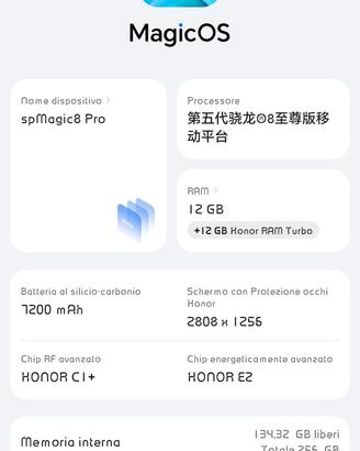 Honor magic 8 pro cinese 