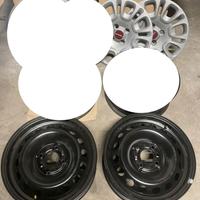2x cerchio in ferro e coppa ruota FIAT PANDA 14"