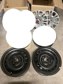 2x cerchio in ferro e coppa ruota FIAT PANDA 14"