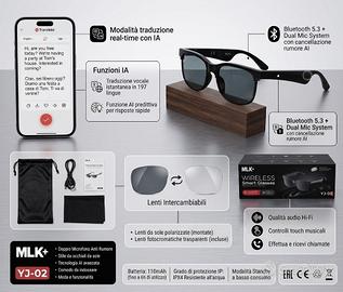 Occhiali Intelligenti Smart fotocamera