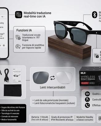 Occhiali Intelligenti Smart fotocamera