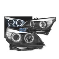 FARI BMW E60 03-07 ANGEL EYES CCFL FONDO NERO
