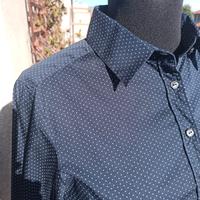 Camicia  blu a pois bianchi