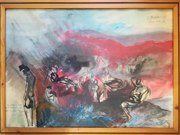 quadro di Mannino G. "peccati di gola" 1978
