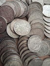 monete argento 900 5 fr Belgio  anni 1800