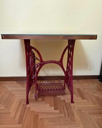 TAVOLO SCRIVANIA CON BASE IN GHISA 