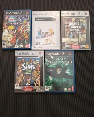 Lotto 5 Giochi PS2 Originali con Custodia