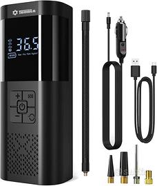 mini compressore portatile a batterie e cavo auto