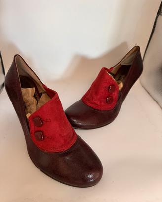 Scarpe da donna vintage eleganti rosse taglia 39