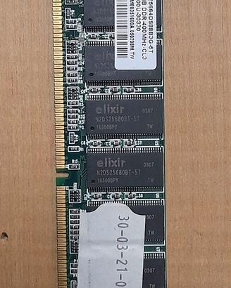 RAM DDR1 PC3200U 256 MB