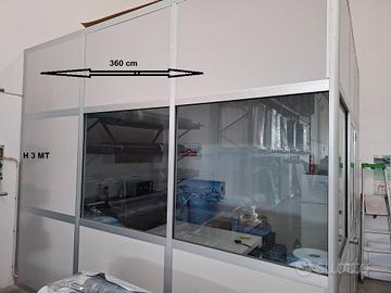 ufficio interno in alluminio e vetri