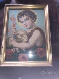 Quadro pastorello e agnello