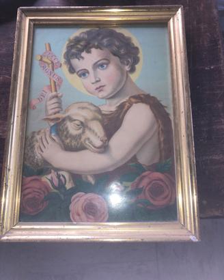 Quadro pastorello e agnello
