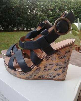 sandali donna neri con zeppa 