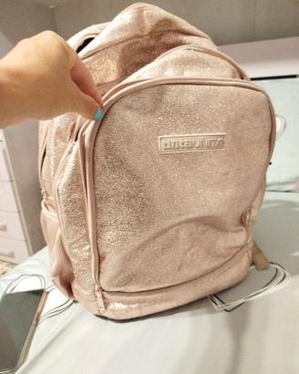 Zaino scuola tinta unita glitter rosa