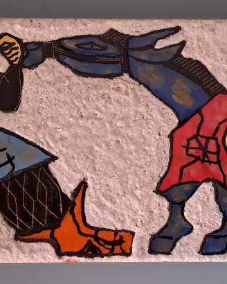 Targa murale di lava grassa anni '50 di San Marino