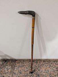 Bastone vintage con testa di cane / levriero