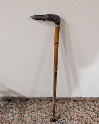 Bastone vintage con testa di cane / levriero