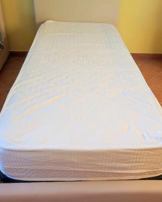 Letto contenitore singolo in ecopelle beige