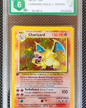 Charizard 4/102 Set Base [GRAAD 6] 1° edizione ITA