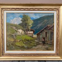 Francesco Sartorelli-Olio-Paesaggio alpino 1930