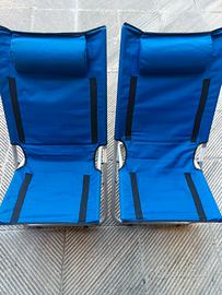 Set 2 spiaggine blu pieghevole 