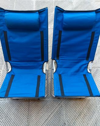 Set 2 spiaggine blu pieghevole 