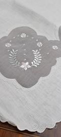 Corredo Puro Lino e Organza Copriletto e Lenzuolo 