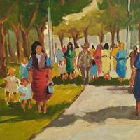 Quadro d'autore Carlo Domenici - "Passeggiata"