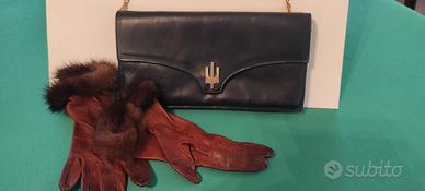 pochette e guanti in pelle