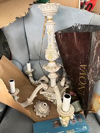 Lampadario e 2 Abat Jour Capodimonte