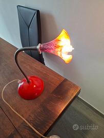 Lampada vintage da scrivania o comodino  in vetro