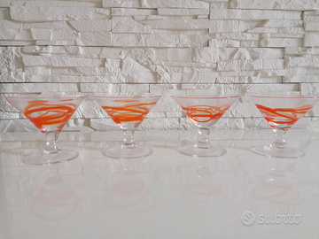 4 coppette in vetro per gelati o macedonia