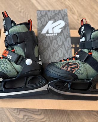 Pattini da ghiaccio bimbo K2 Raider Ice come nuovi