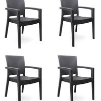 Set da 4 sedie in Polyrattan