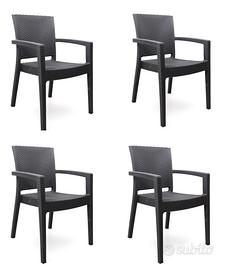 Set da 4 sedie in Polyrattan