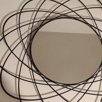 Specchio rotondo nero in ferro