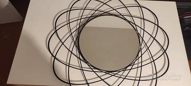 Specchio rotondo nero in ferro