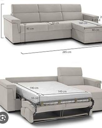 divano letto con penisola a sinistra