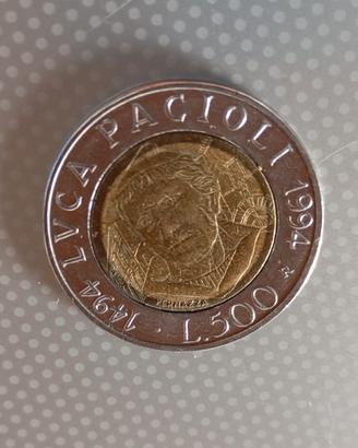 Moneta da collezione 500 lire  Luca Pacioli