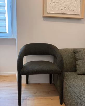 4 Sedie Bouclé verde militare