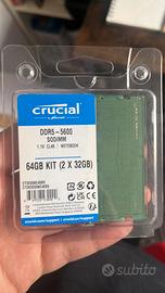 Crucial RAM DDR5 64GB Kit (2x32GB) 5600MHz SODIMM