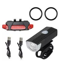 Set Kit luci bici bicicletta mtb ricaricabili usb