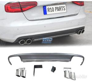 KIT DIFFUSORE AUDI A4 B8 11-15 LOOK S4 2 TERMINALI