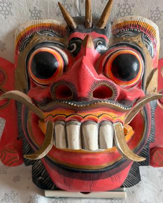 Maschera Balinese artigianale Ranga regina dei dem