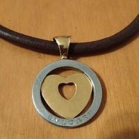 Girocollo Bulgari con pendente acciaio oro 18kt