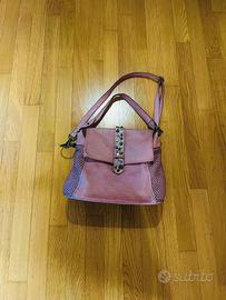 Borsa rosa in vera pelle