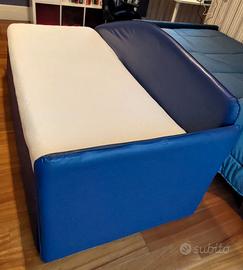 Doppio letto singolo in ecopelle bluette