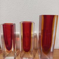 3 vasi in murano sommerso